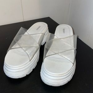 white/clear platform sandal from forever 21